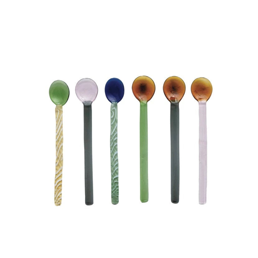 BLOWN GLASS SPOONS IN KRAFT BOX