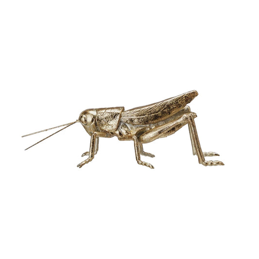 Saltamontes de resina y metal, acabado dorado