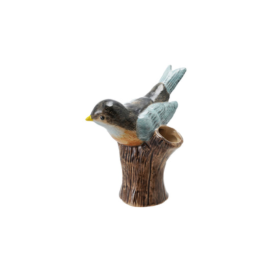Stoneware Bird on Vase - Jarrón de Pájaro