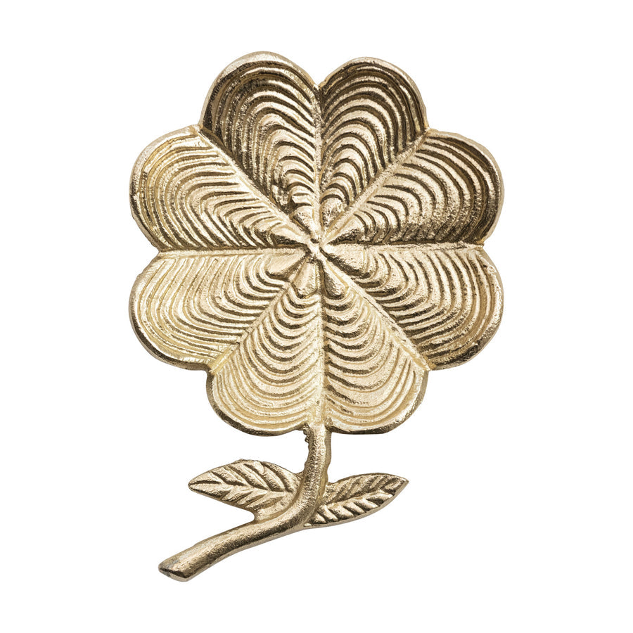 Cast Aluminum Flower Shaped Dish, Gold Finish / Plato en forma de flor