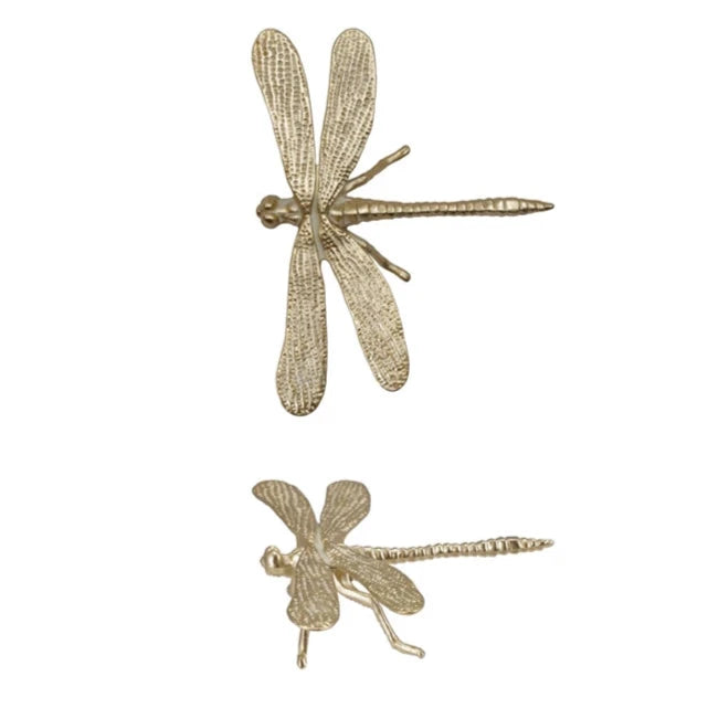 Pewter Dragonfly, Gold Finish / Libélula de peltre, acabado dorado