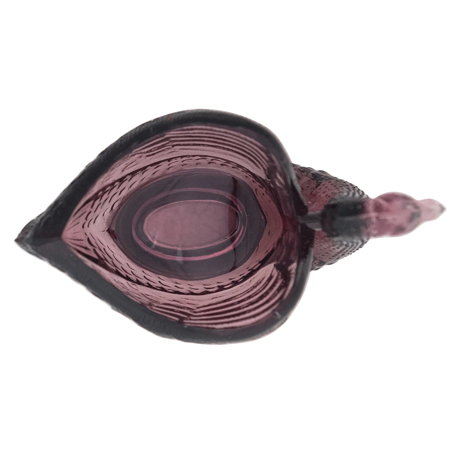 Recycled Glass Swan Shaped Dish/Spoon Holder, Purple