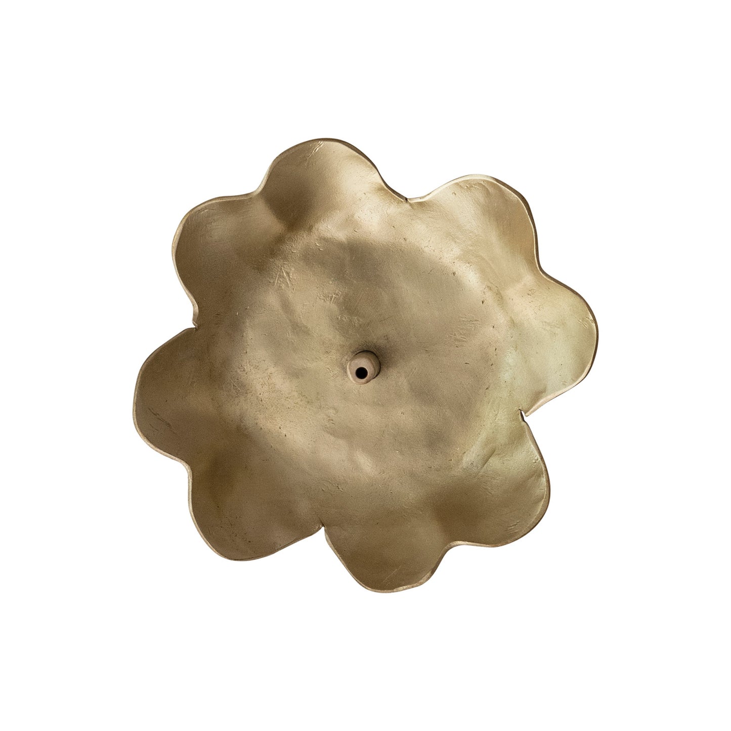 Brass Flower Shaped Incense Holder, Matte Finish / Portaincienso en forma de flor
