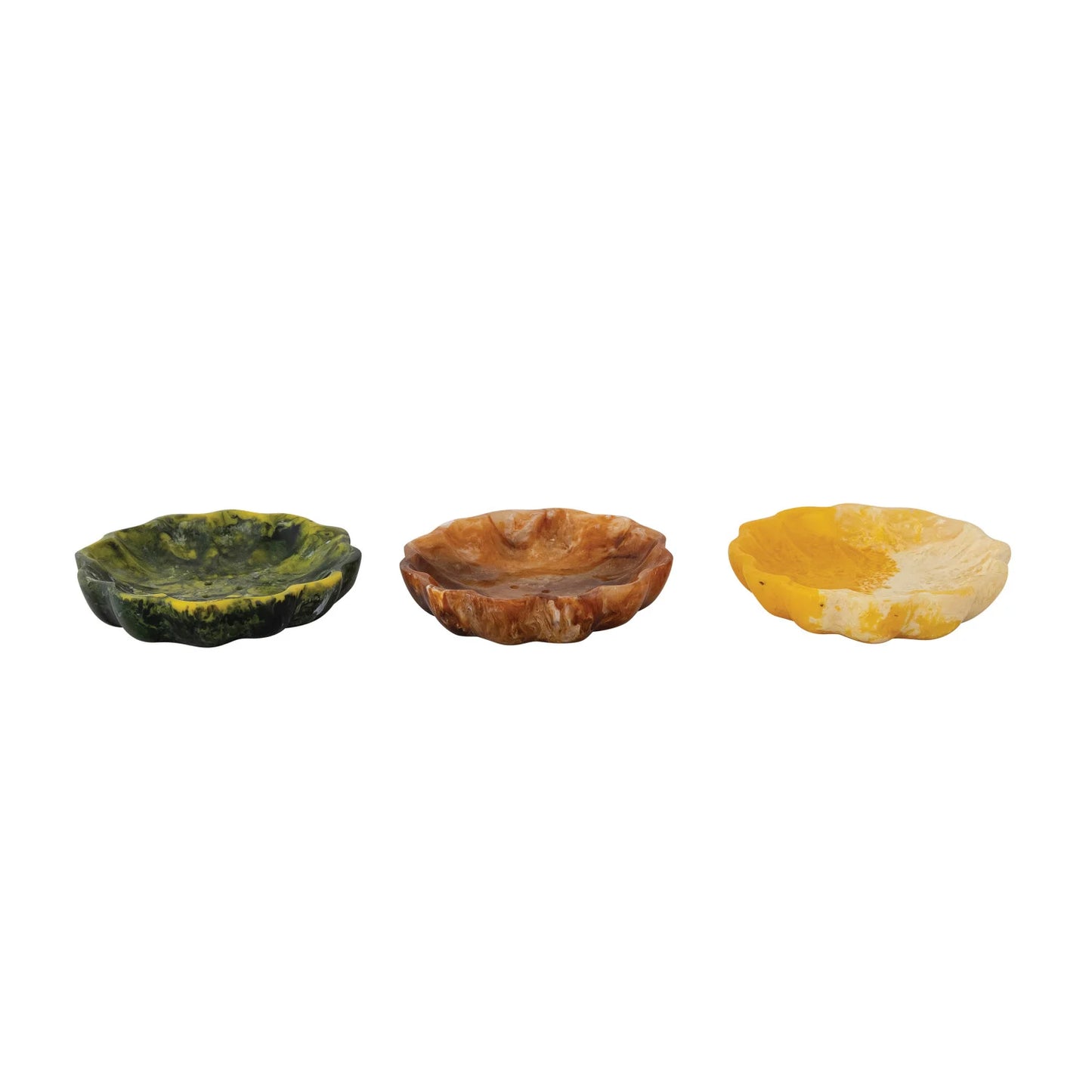Marbled Resin Flower Shaped Soap Dish, 3 Colors / Jabonera con forma de flor de resina marmolada, 3 colores