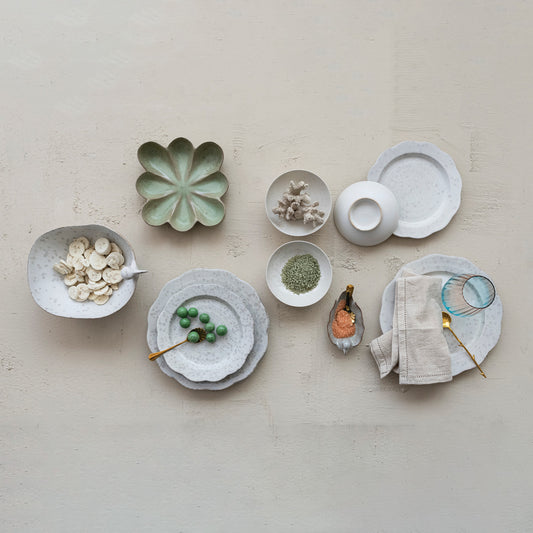 Stoneware Bird Shaped Dish, White / Plato de cerámica en forma de pájaro blanco
