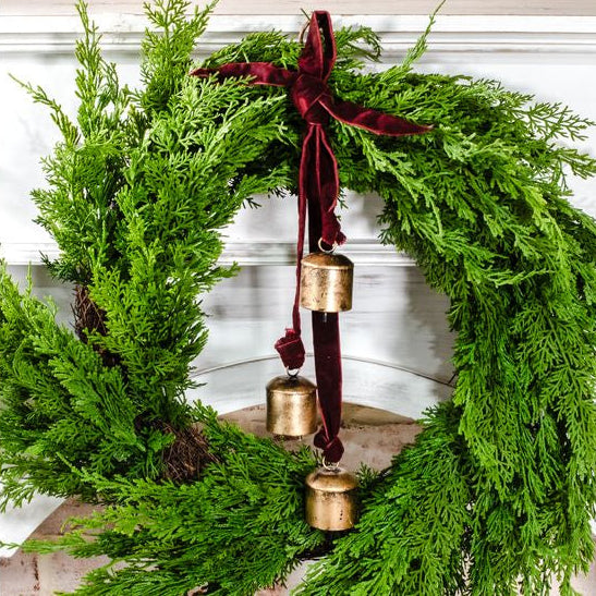 Burnt Gold Maroom Velvet Bell Hanger - Campanas