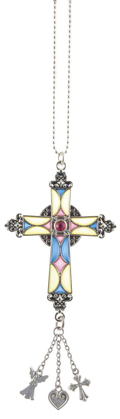 Stained Glass Car Charms - Colgante de Cruces Multicolor