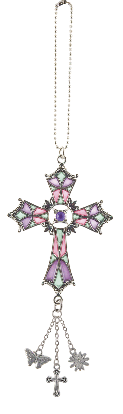 Stained Glass Car Charms - Colgante de Cruces Multicolor
