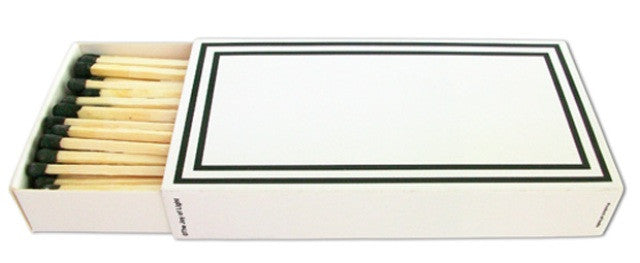 White with Black Frame Embossed, 4" Matchbox