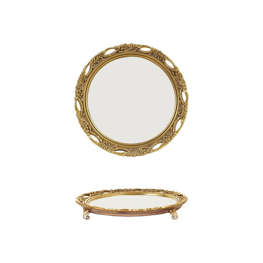 Resin Mirrored Footed Tray - Bandeja de Espejo