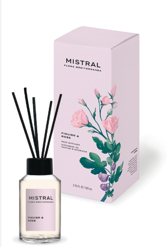 MISTRAL HOME FRAGRANCE DIFFUSER FLORA MEDITERRANEA FIGUIER & ROSE 4 FL OZ