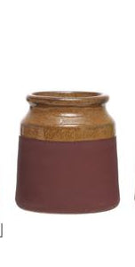 BROWN STONEWARE MATCH HOLDER W DF8065AB