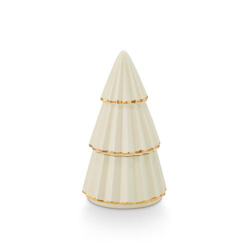 Gilded Tree, Peppermint Whip / Vela de cerámica con diseño de árbol dorado y cachemira, auténtica y acogedora