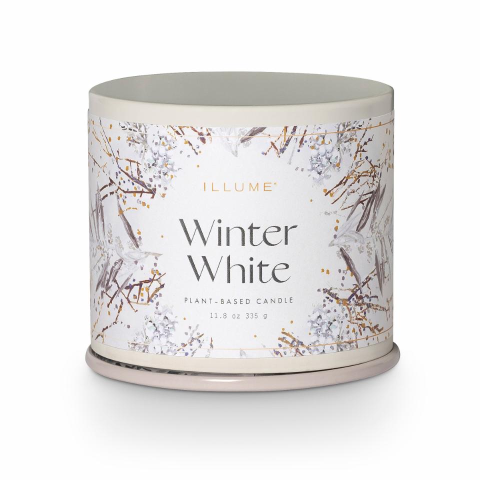 Winter White Vanity Tin Duftkerze, Weiß,