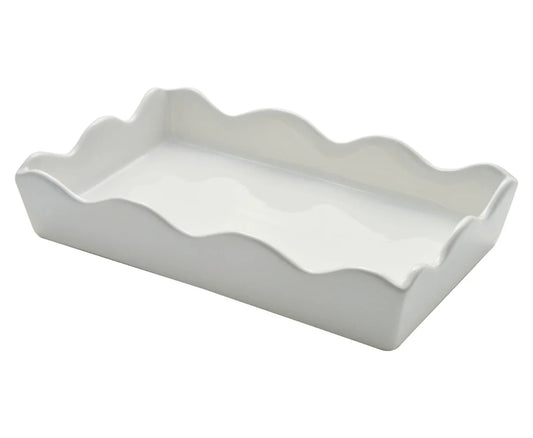 Ceramic Wave Napkin Tray with Guest Towel - Everyd