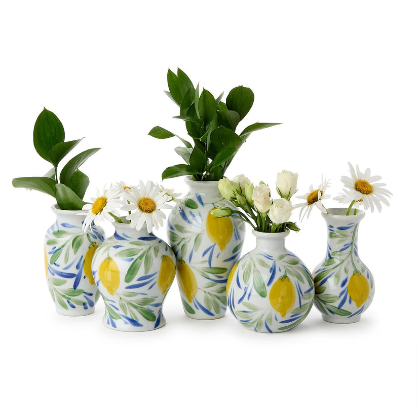 Hand Painted Mini Lemon Vases - Jarrones