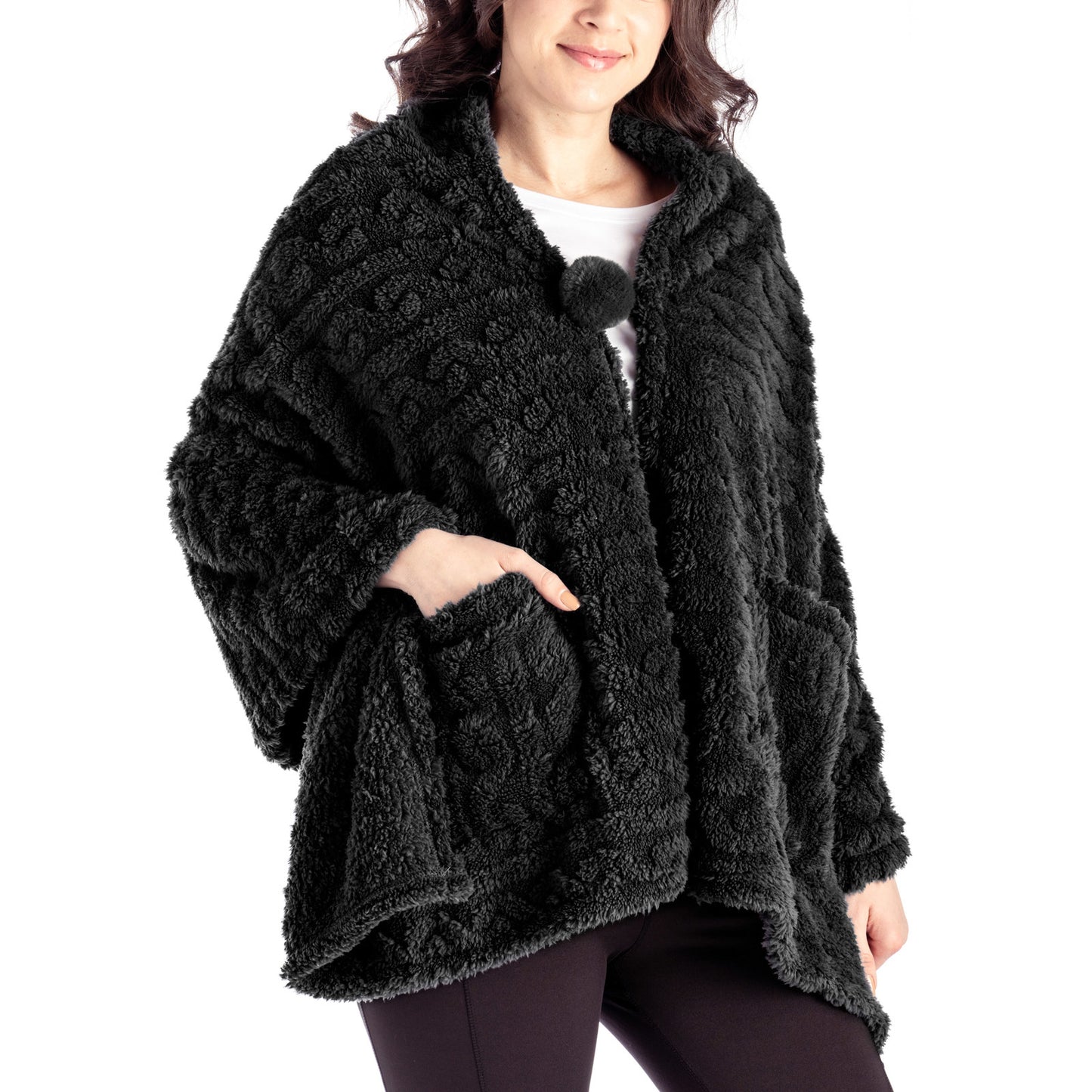 Hello Mello The Coziest Blanket Wrap Black - Manta Negra