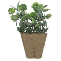 4-3/4"H FAUX PLANT IN PAPER / Planta artificial en maceta de papel