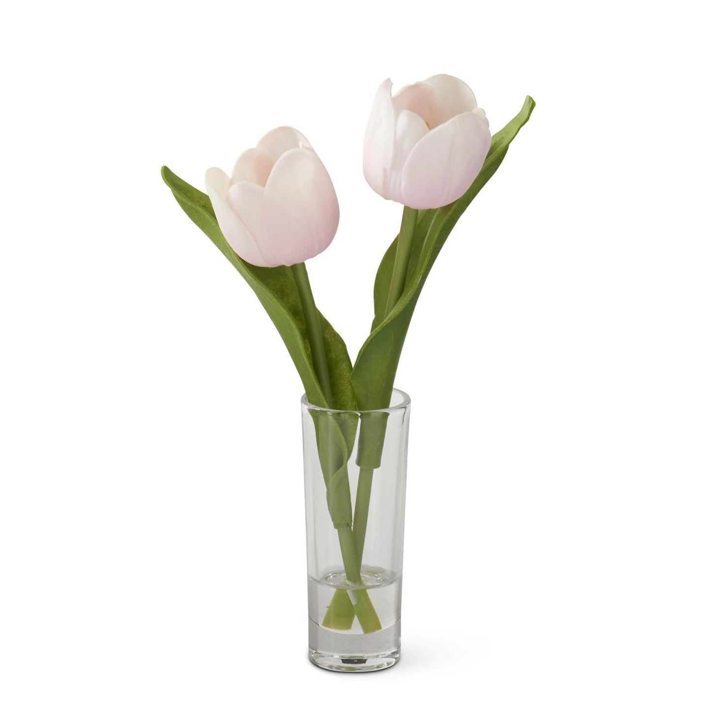 Tulip Pair in Vase Floral Arrangement 8.5" - Jarrón con tulipanes