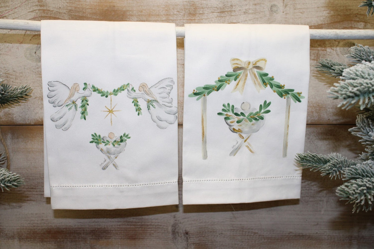 Hand Embellished Tea Towel - Toallas
