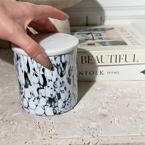 Signature Candle Lid - White Polished Marble - Tapa de vela