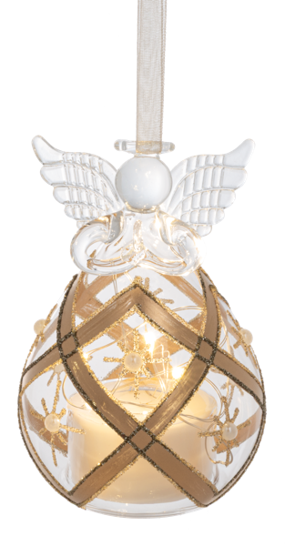 LED Glass Angel Ornaments - Adorno de Ángel con Luces