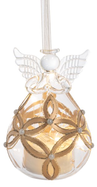 LED Glass Angel Ornaments - Adorno de Ángel con Luces