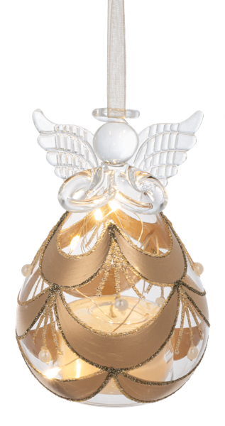 LED Glass Angel Ornaments - Adorno de Ángel con Luces