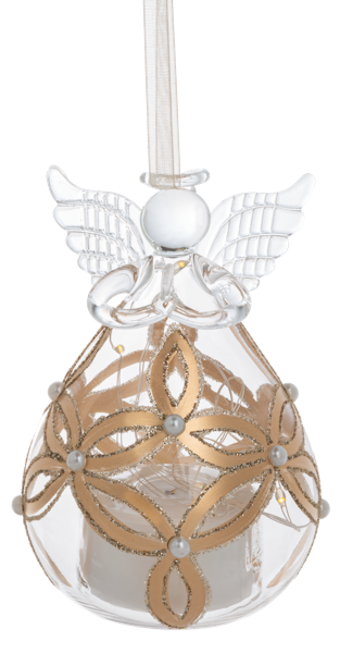 LED Glass Angel Ornaments - Adorno de Ángel con Luces