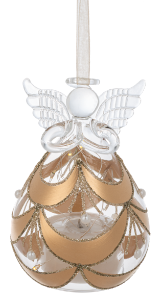 LED Glass Angel Ornaments - Adorno de Ángel con Luces