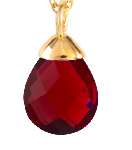 July Hanging Gold Charm Necklace - Collar