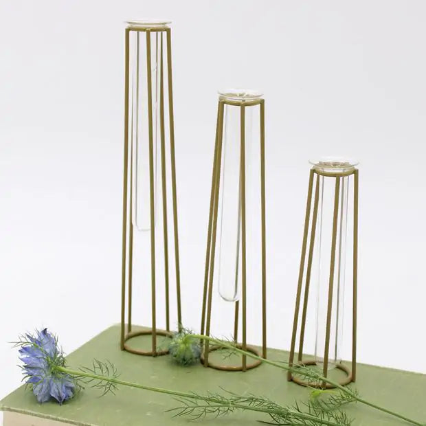 TEST TUBE VASES WITH METAL