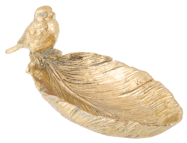 Gold Bird Bowl Resin - Bol de Hoja con Ave