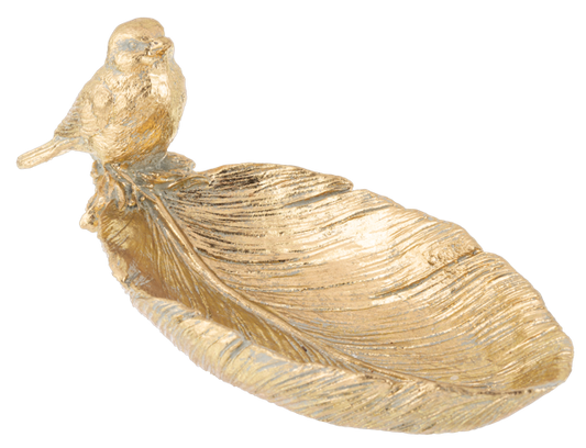 Gold Bird Bowl Resin - Bol de Hoja con Ave
