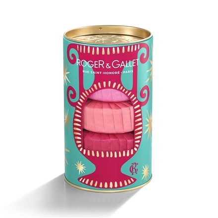 Wellbeing Soap Tin Trio 1: Red Ginger, Fig, Rose - Jabones en Barra