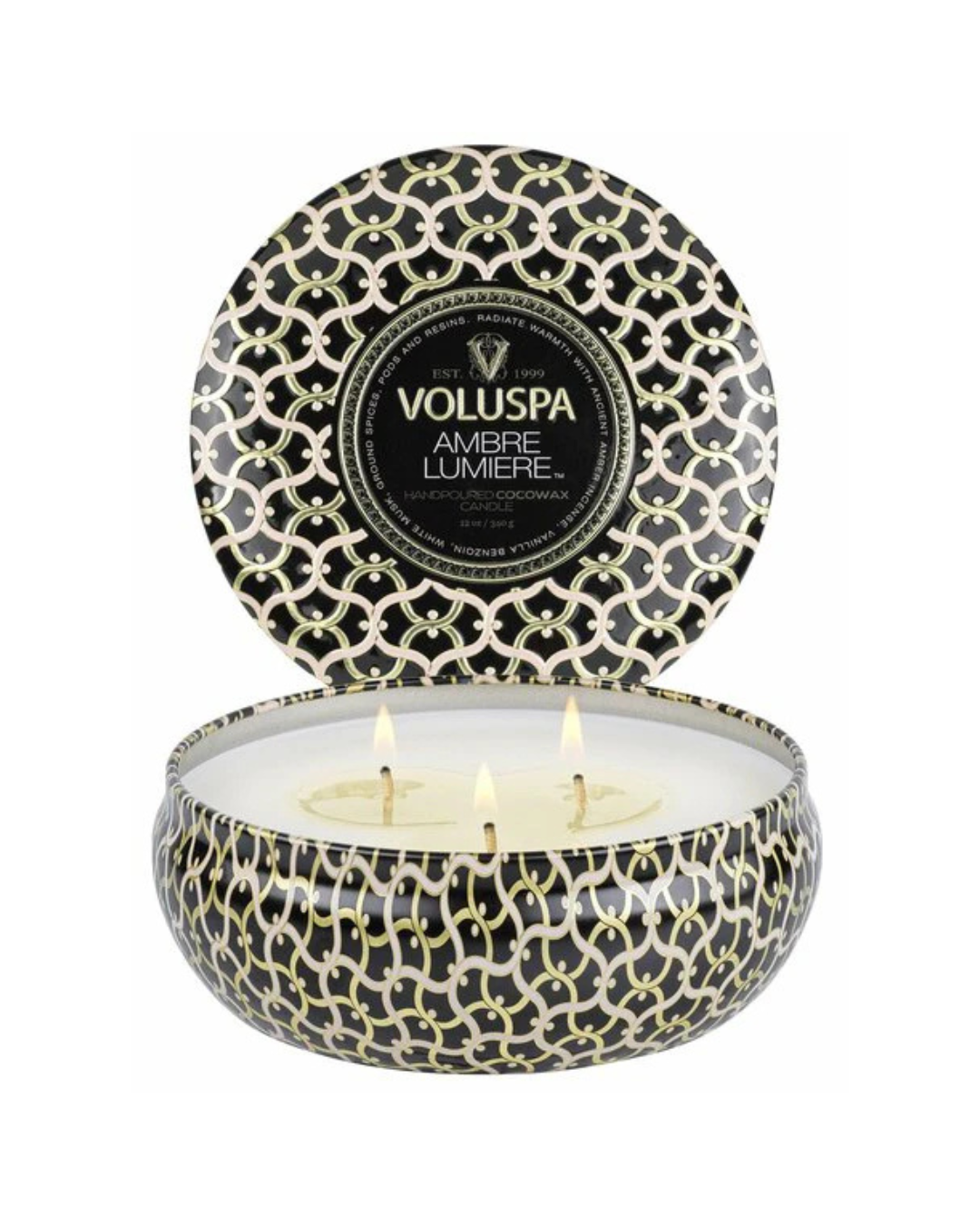 Ambre Lumiere 3 Wick Tin Candle