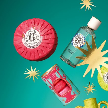 Wellbeing Soap Tin Trio 1: Red Ginger, Fig, Rose - Jabones en Barra