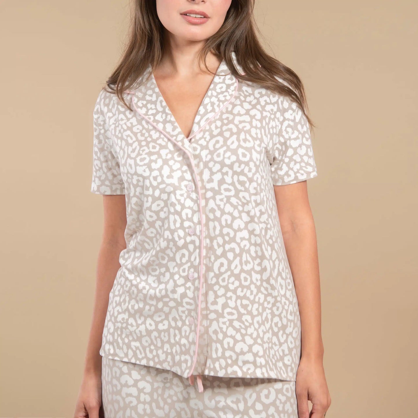 Taupe Leopard Pijama Set