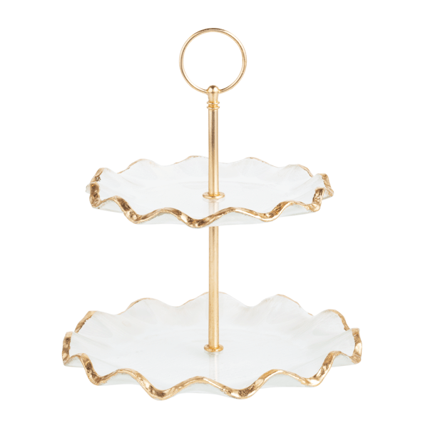 Gold Glass Tiered Server - Servidor Escalonado de Cristal Dorado