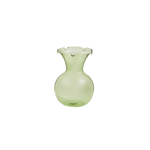 Green Botanica Ruffle Vase - Jarrón