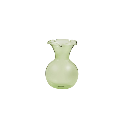 Green Botanica Ruffle Vase - Jarrón