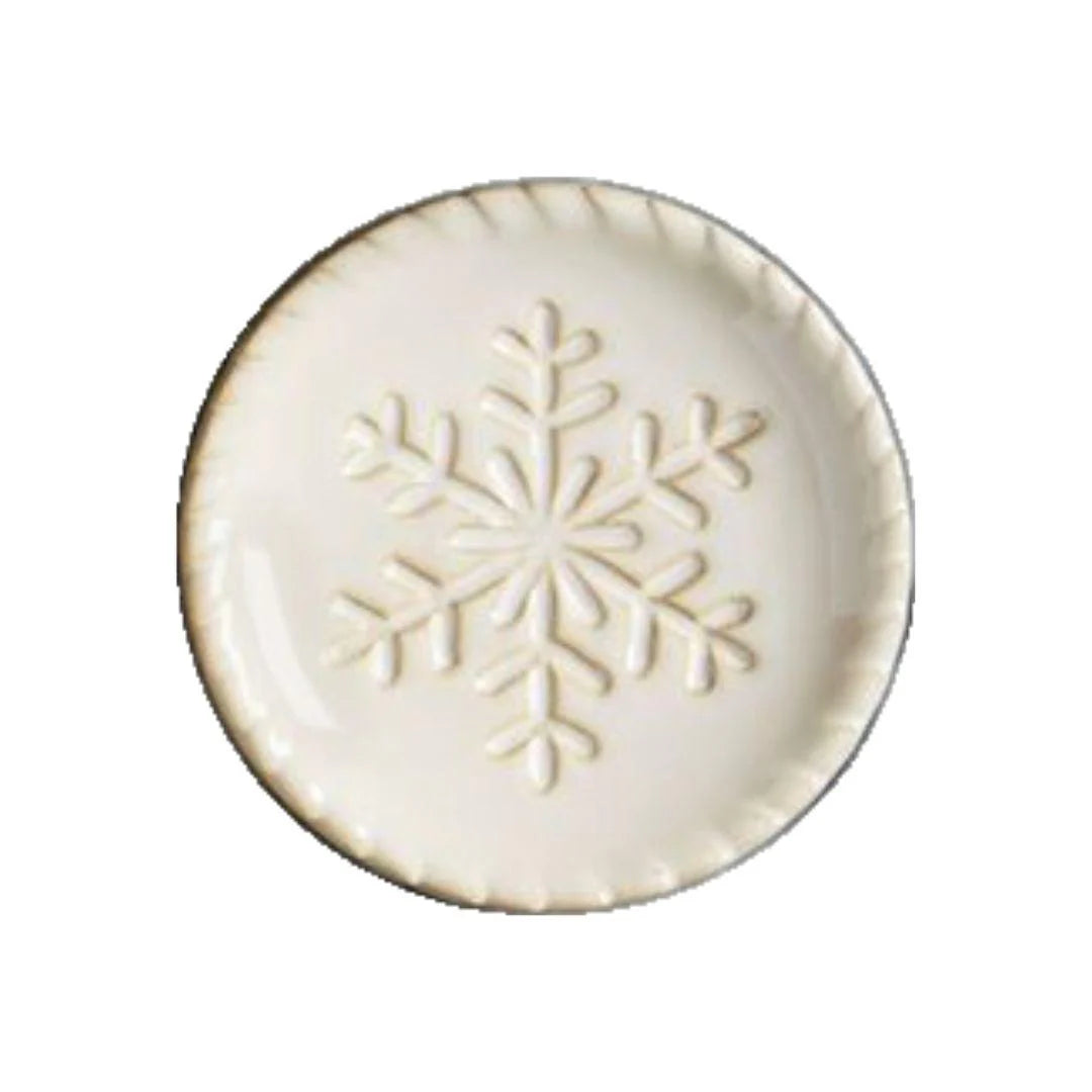 White Christmas Tidbit Plates