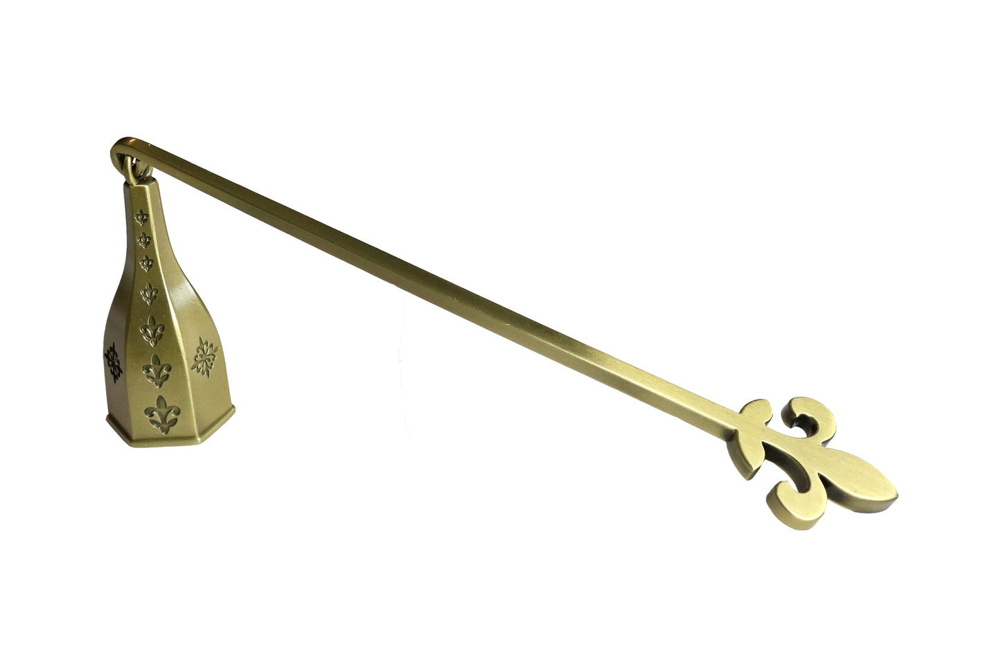 Candle Snuffer in Antique Brass with Fleur De Lis Motif