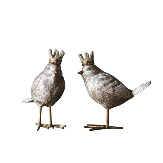 Resin Bird with Crown Figurine - Figura de Ave