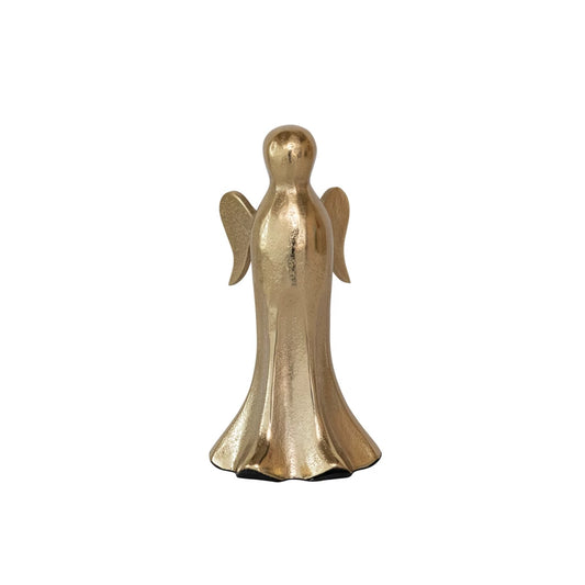 Ángel de aluminio fundido, acabado dorado 5"LX4-3/4"W X 9"H