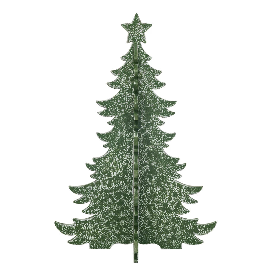 Árbol de Navidad entrelazado de MDF, verde desgastado