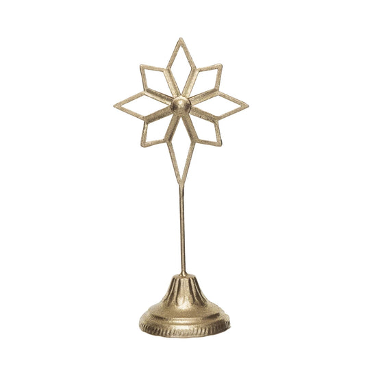 Estrella de metal con soporte, acabado dorado 4-3/4"L X 3-1/4"W X 10-1/4"H ME