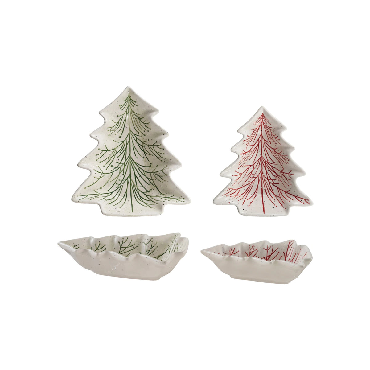Hand-Painted Ceramic Tree Shaped Dishes - Platos de Árbol