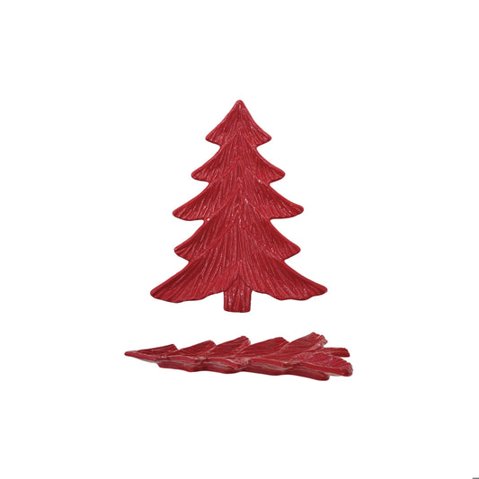 Ceramic Tree Shaped Plate, Red - Plato de Árbol