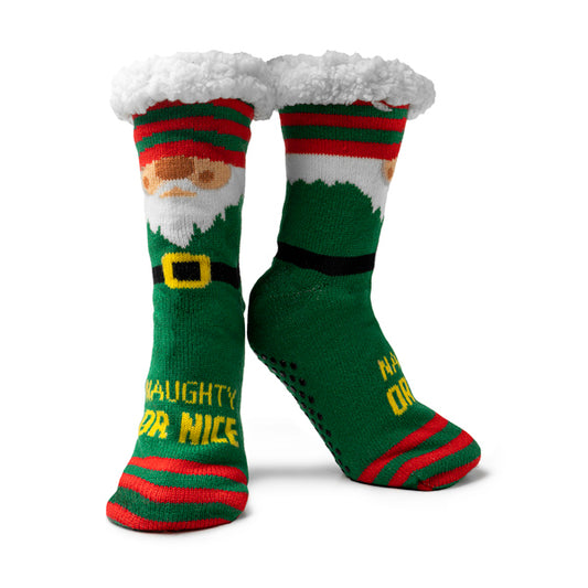 Two Left Feet Holiday Naughty Nice Slipper Socks - Medias/Calcetines